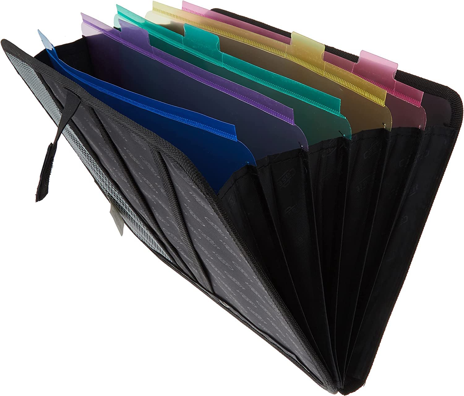 Case It 5-Tab Binder Accessory, 5-colored tabbed, 6 pocket expanding file, fits any standard 3 ring letter size binder, additional zippered mesh pockets for pen storage, ACC-21, Black - Image 4