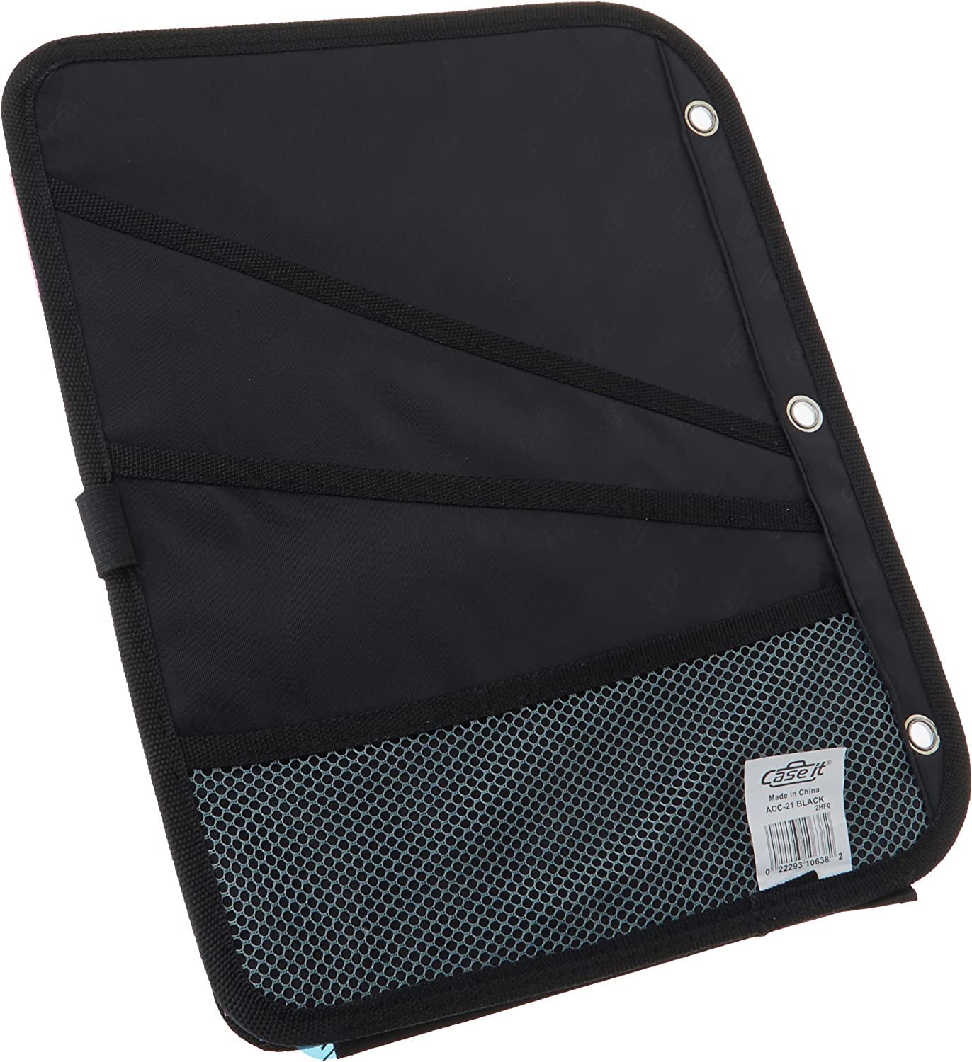 Case It 5-Tab Binder Accessory, 5-colored tabbed, 6 pocket expanding file, fits any standard 3 ring letter size binder, additional zippered mesh pockets for pen storage, ACC-21, Black - Image 5