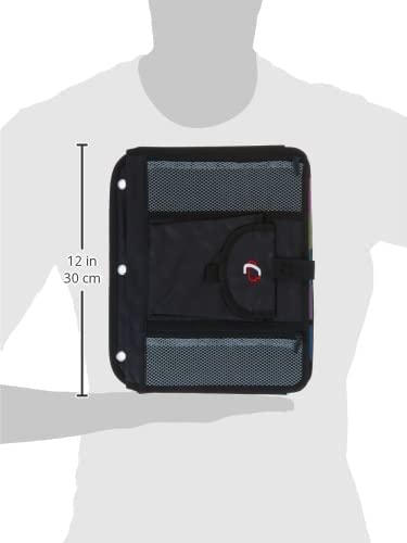 Case It 5-Tab Binder Accessory, 5-colored tabbed, 6 pocket expanding file, fits any standard 3 ring letter size binder, additional zippered mesh pockets for pen storage, ACC-21, Black - Image 7