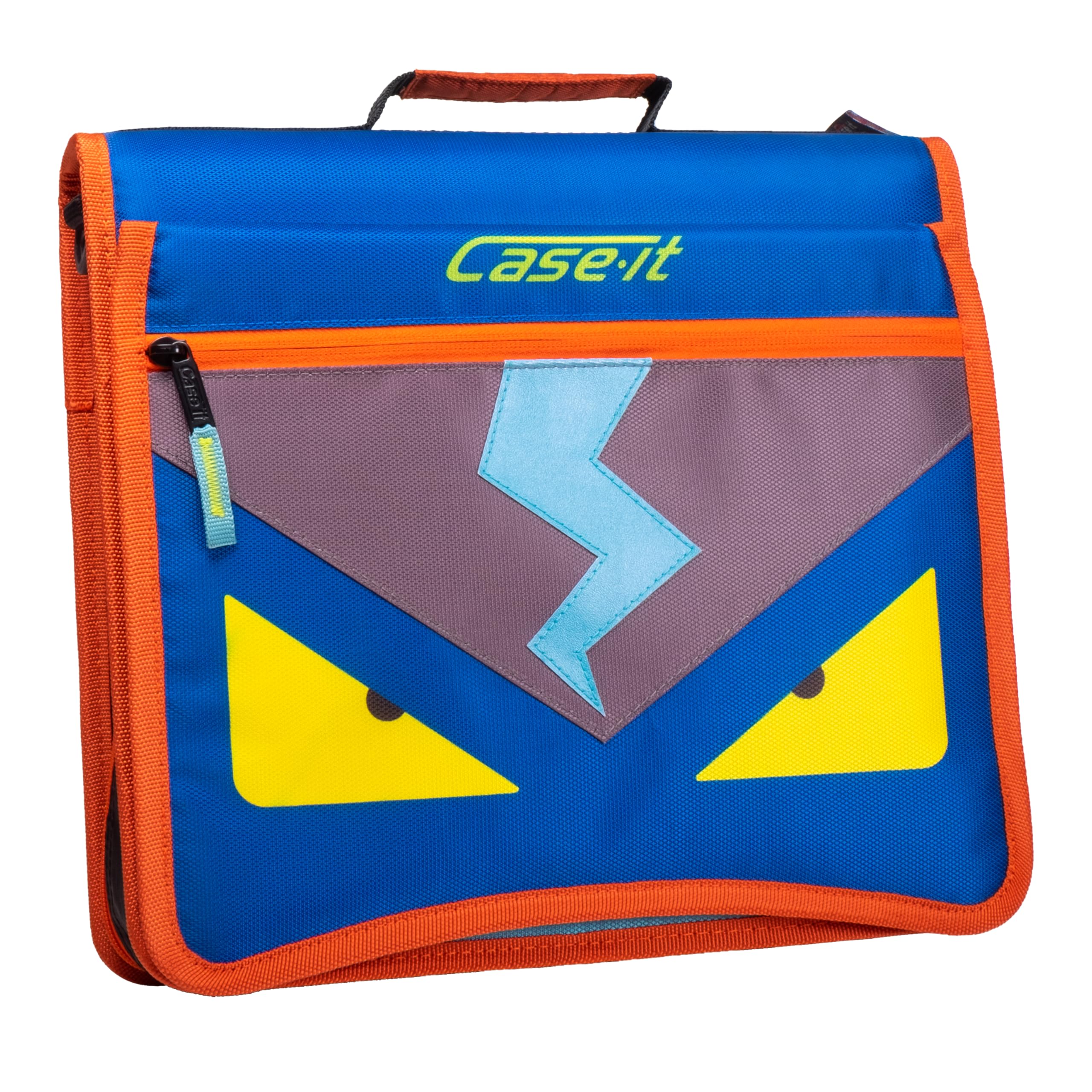 Case-it 6 Pack Monster Eye 2" O Zipper Binder w/Removable 5 Tab Expanding File, Nave Blue (M-276-ME-C Navy Blue) - Image 4