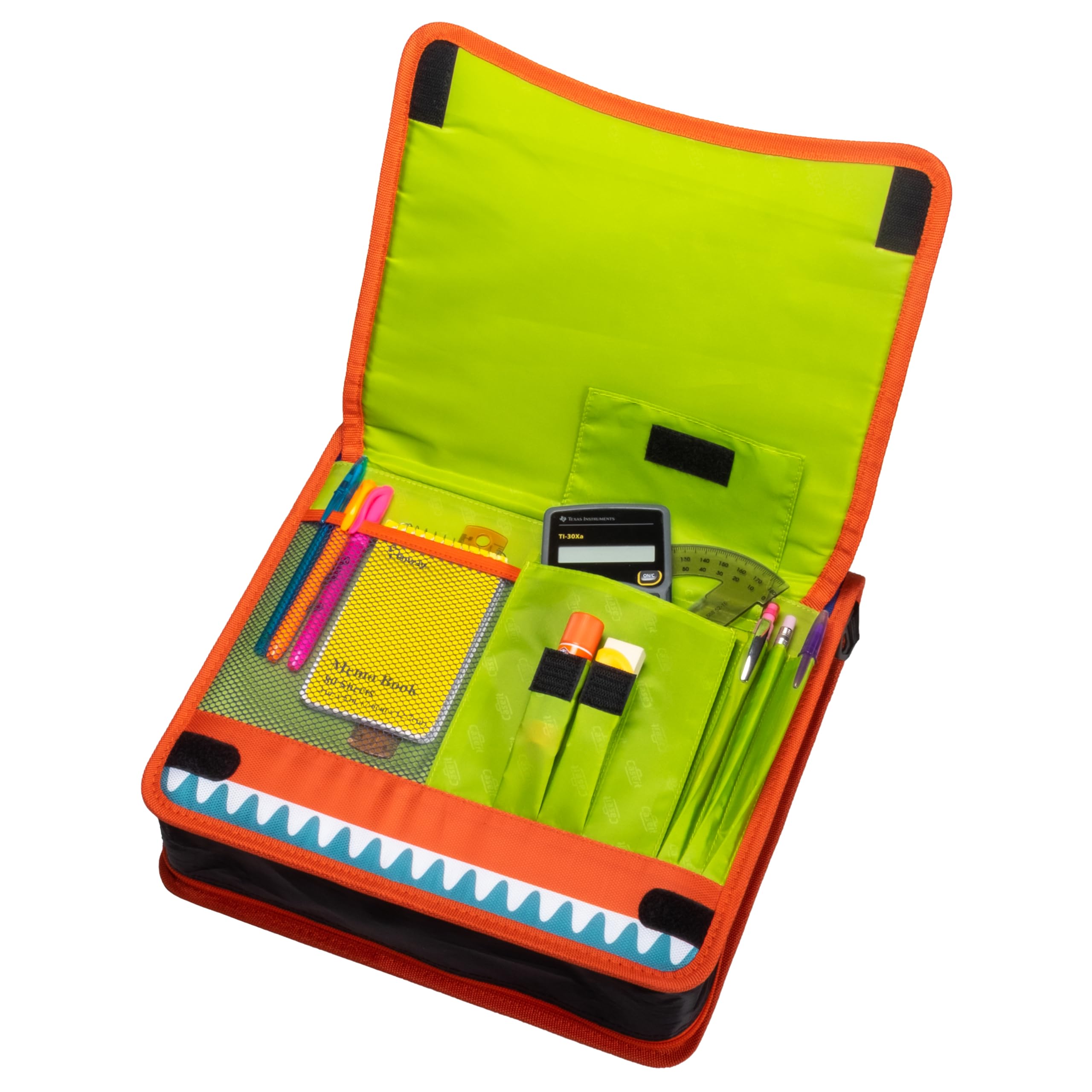 Case-it 6 Pack Monster Eye 2" O Zipper Binder w/Removable 5 Tab Expanding File, Nave Blue (M-276-ME-C Navy Blue) - Image 5