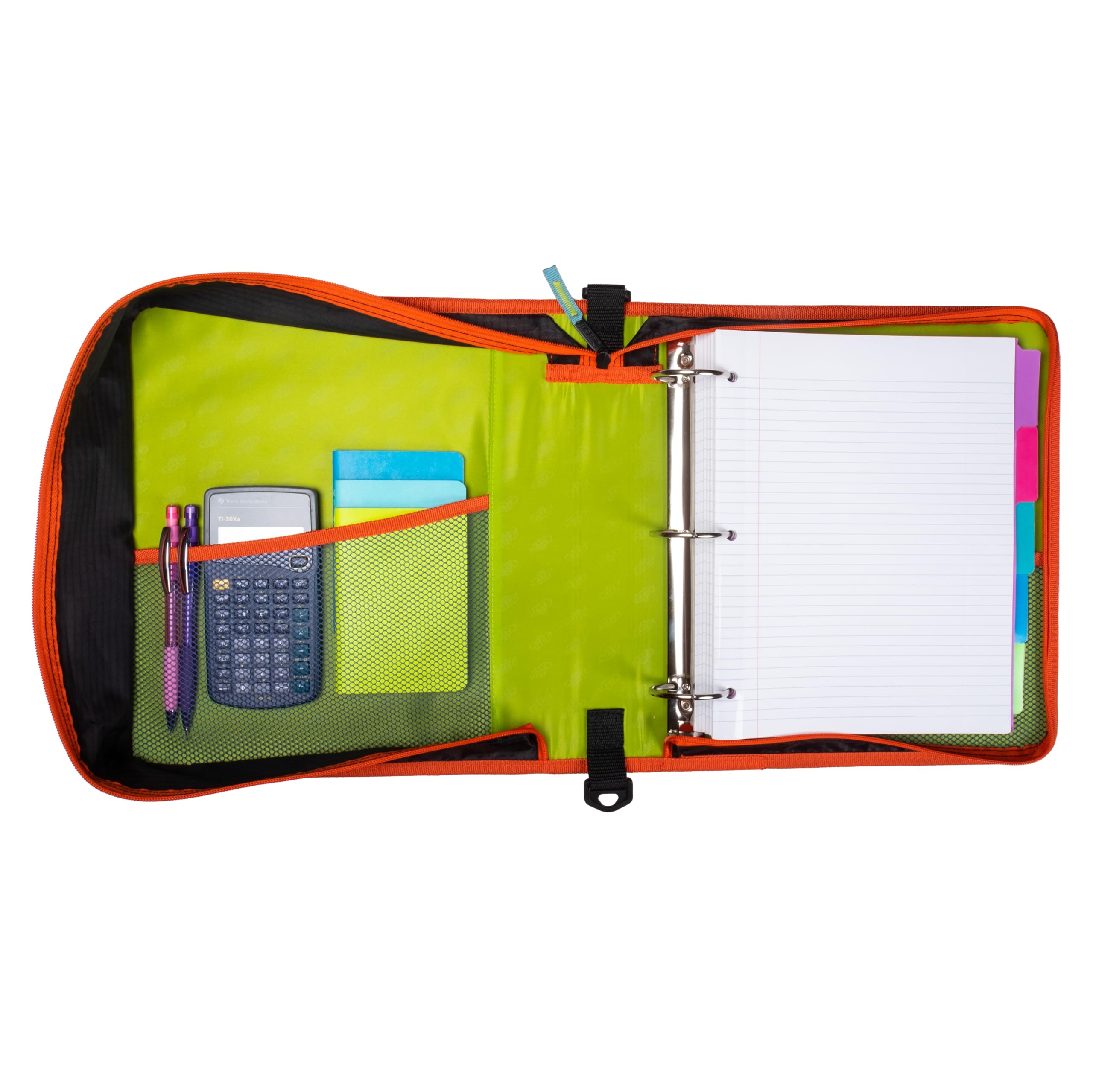 Case-it 6 Pack Monster Eye 2" O Zipper Binder w/Removable 5 Tab Expanding File, Nave Blue (M-276-ME-C Navy Blue) - Image 7