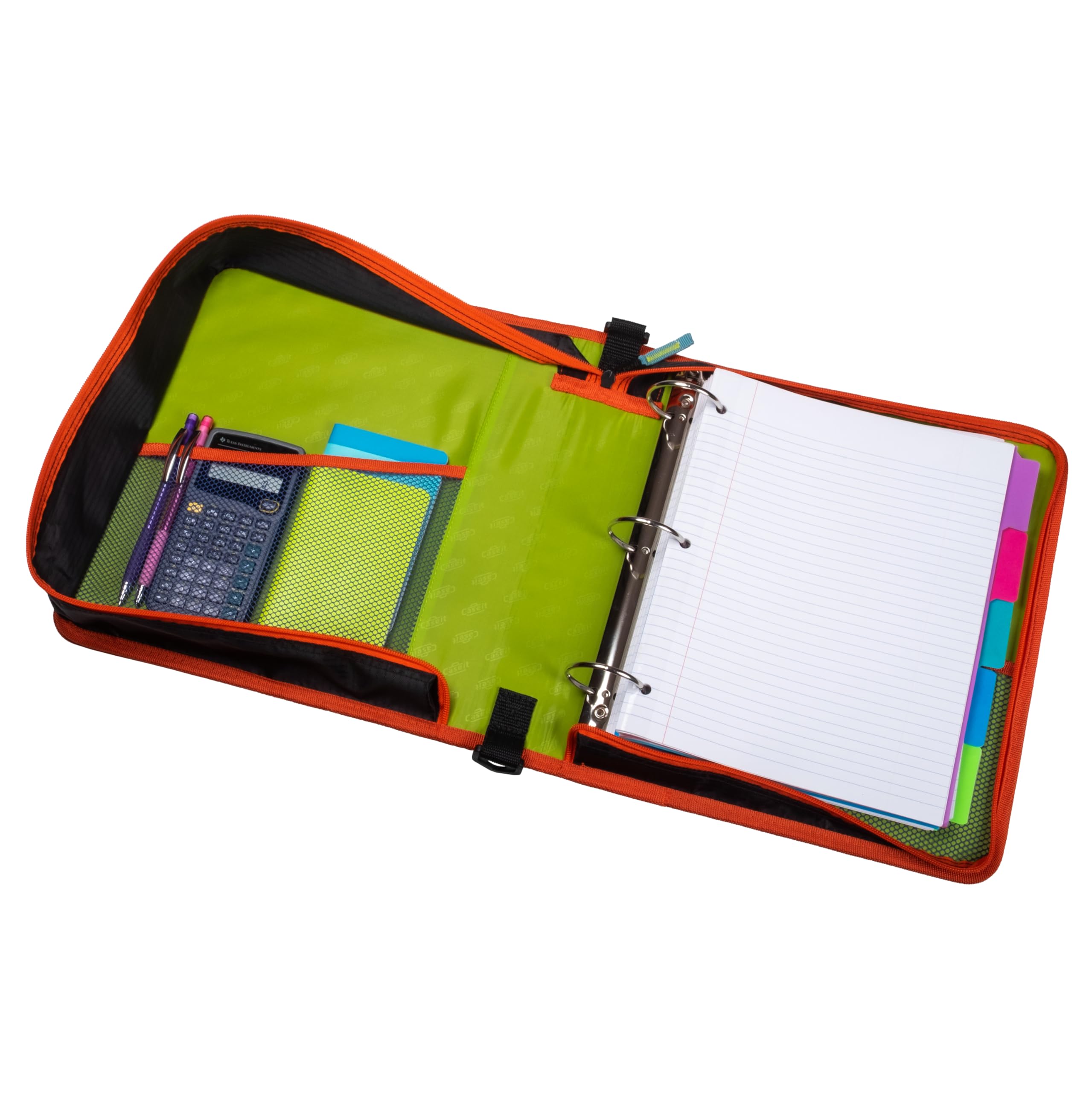 Case-it 6 Pack Monster Eye 2" O Zipper Binder w/Removable 5 Tab Expanding File, Nave Blue (M-276-ME-C Navy Blue) - Image 8