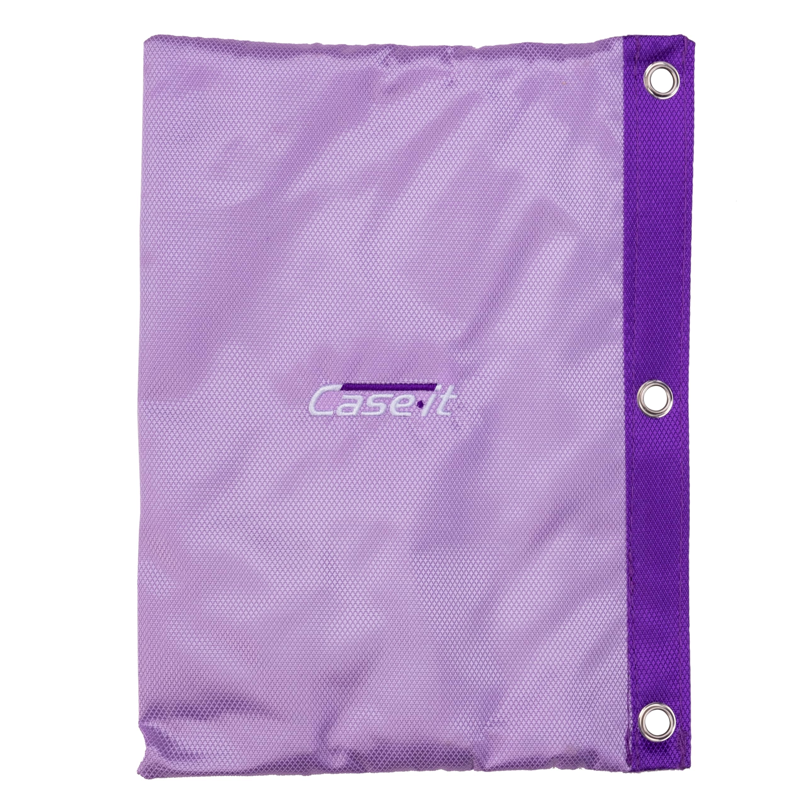 Case-It 6 Pack Tri-Zip, Zipper Pencil Pouches Bulk, Durable in binder Pencil Bags, Pencil Case for Office Supplies Travel Cosmetics Accessories in 5 Colors, PLP-180-C, Assorted Colors - Image 4