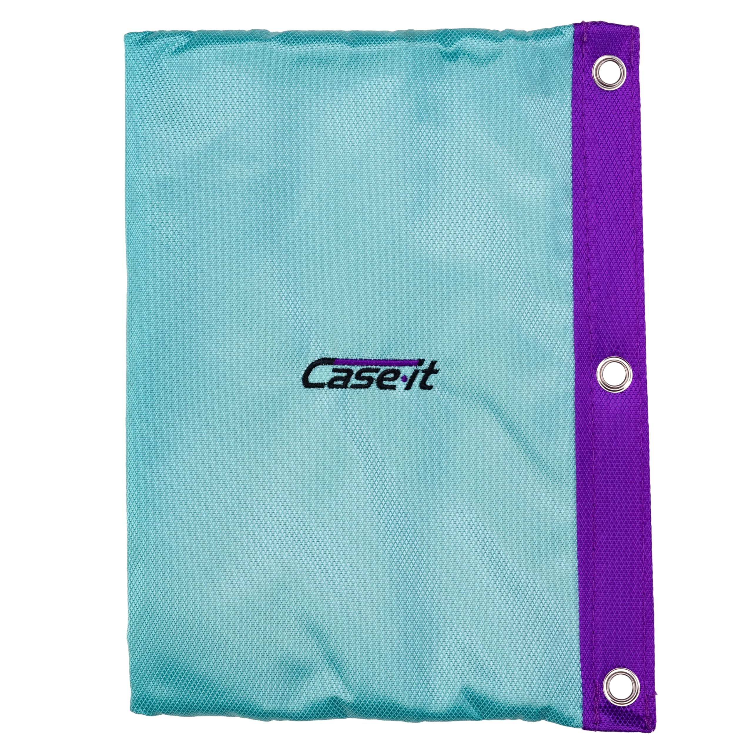 Case-It 6 Pack Tri-Zip, Zipper Pencil Pouches Bulk, Durable in binder Pencil Bags, Pencil Case for Office Supplies Travel Cosmetics Accessories in 5 Colors, PLP-180-C, Assorted Colors - Image 5