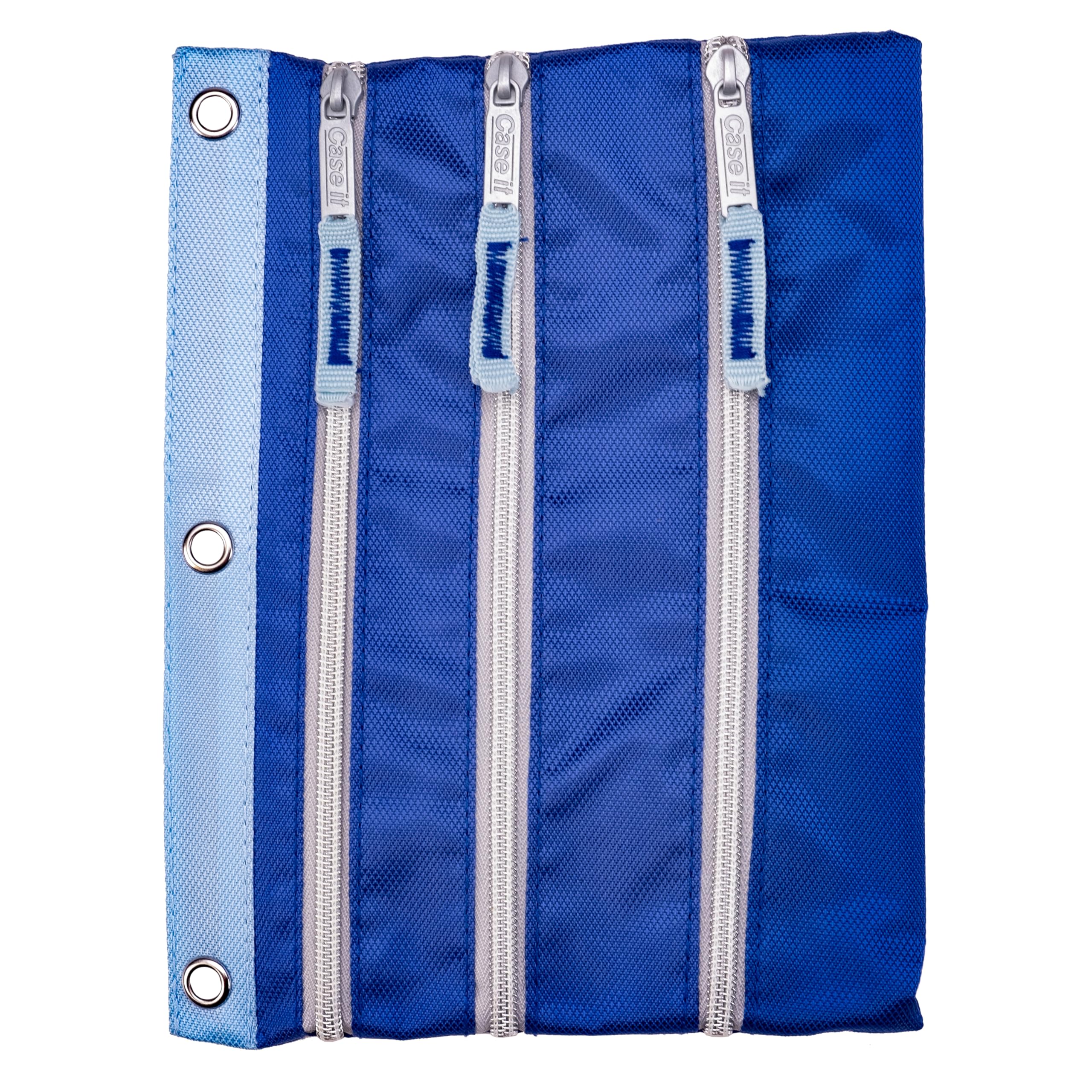 Case-It 6 Pack Tri-Zip, Zipper Pencil Pouches Bulk, Durable in binder Pencil Bags, Pencil Case for Office Supplies Travel Cosmetics Accessories in 5 Colors, PLP-180-C, Assorted Colors - Image 6