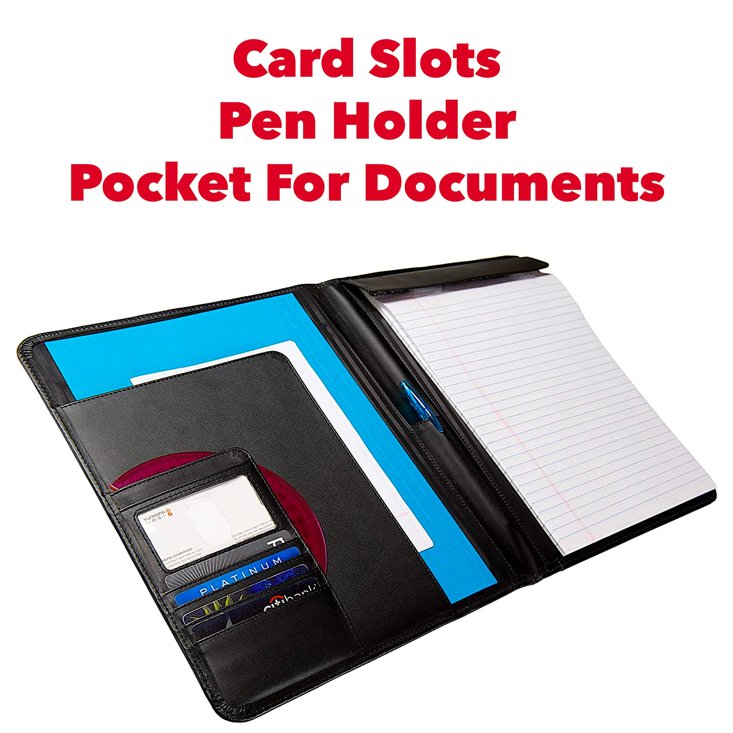 Case-it Business Meeting Padfolio | Professional Portfolio with Letter Size Writing Pad, Black (PAD-20) - Image 3