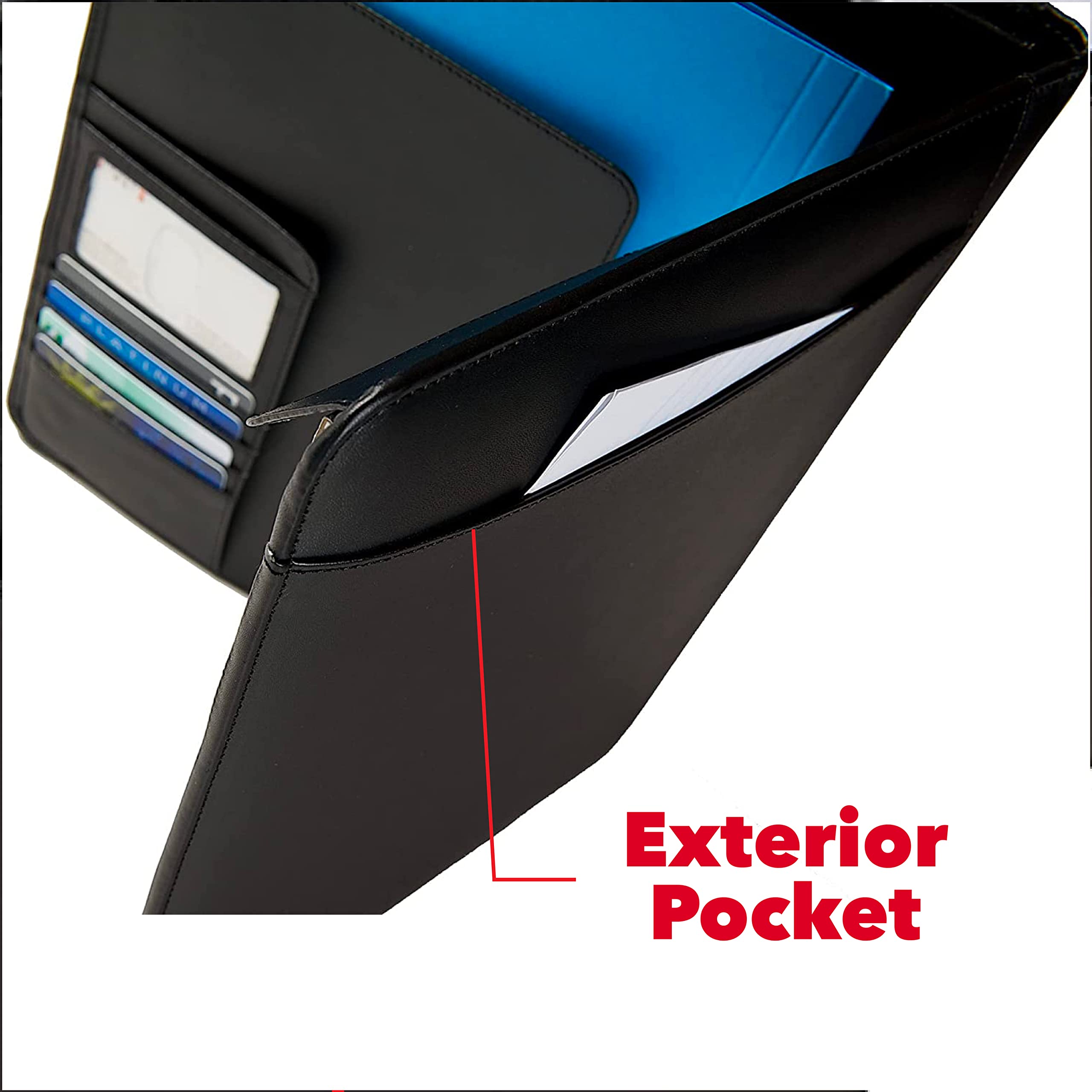 Case-it Business Meeting Padfolio | Professional Portfolio with Letter Size Writing Pad, Black (PAD-20) - Image 4