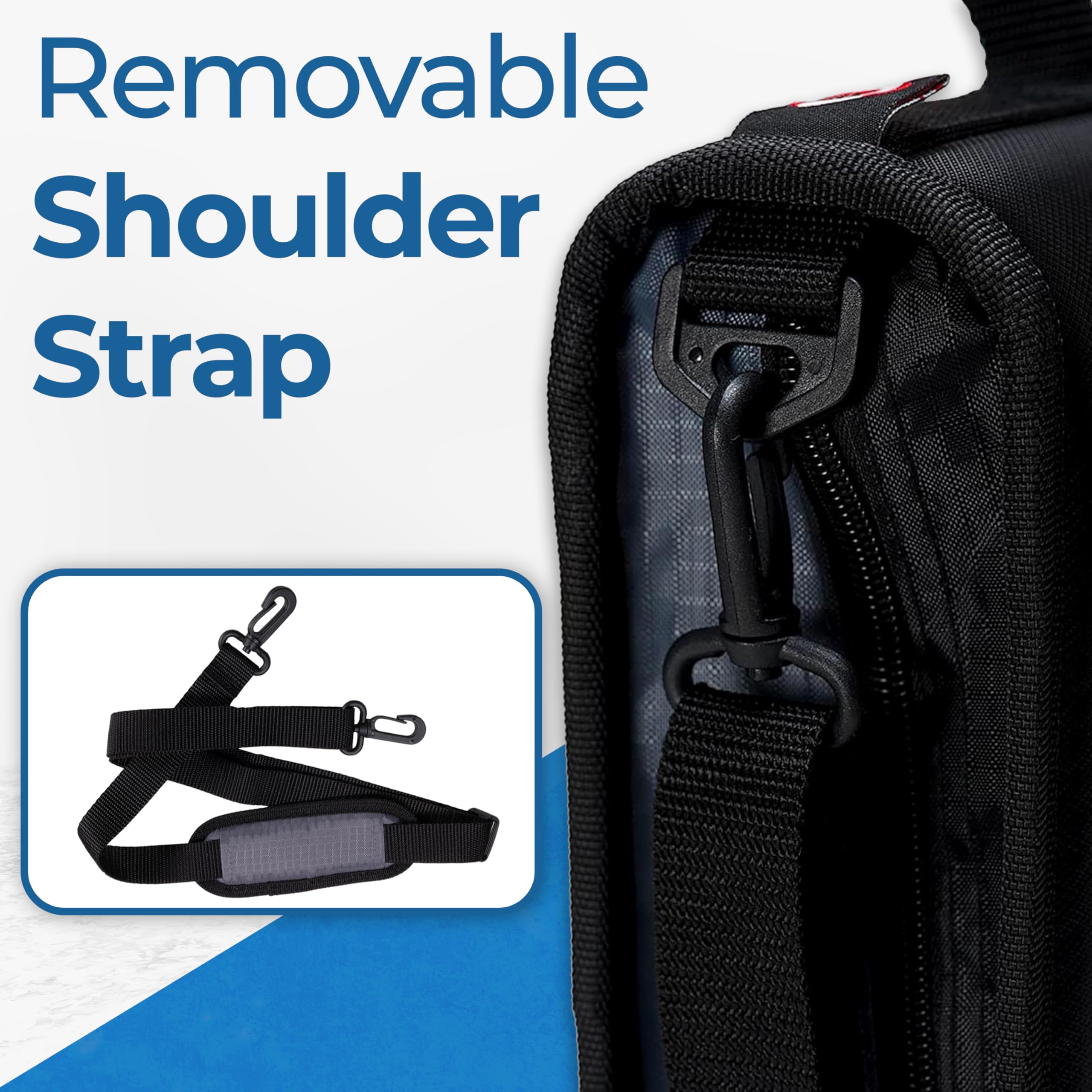 Case-it Classic Zipper Binder | 2-Inch O-Rings, 350 Sheet Capacity, Multiple Storage Pockets & Shoulder Strap | School & Office Organizer | D-251 Jet Black. - Image 4