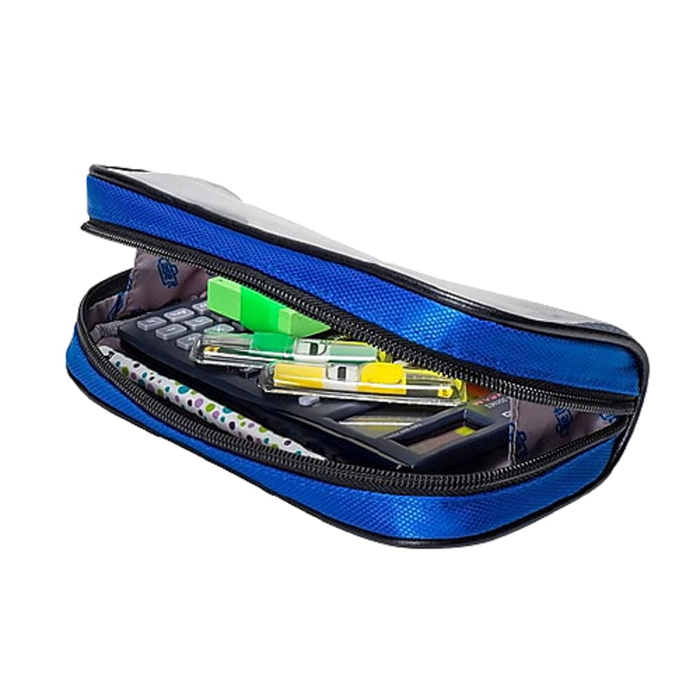 Case-it Clear Front Pencil Case w/Grommets, Blue - Image 3