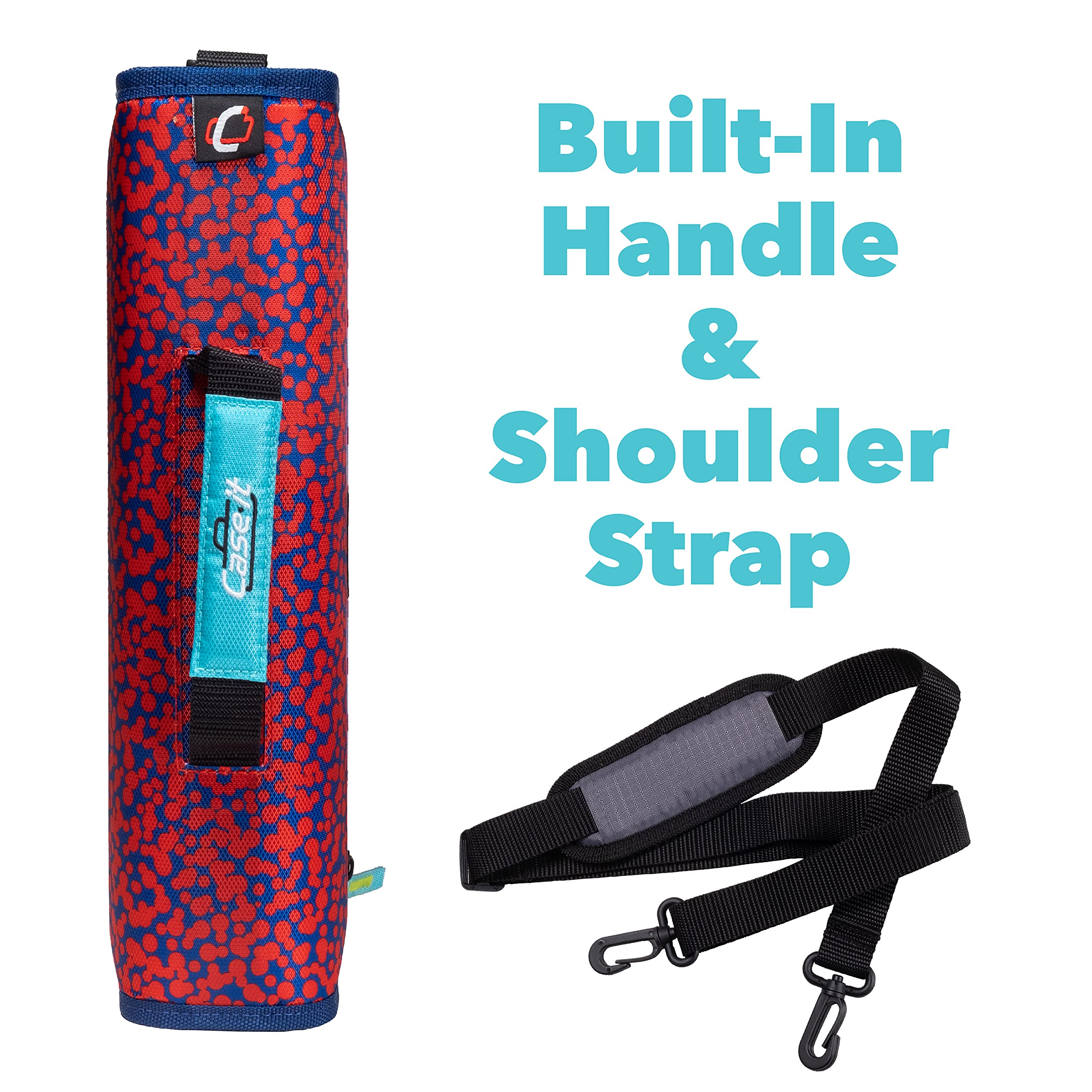 Case-it Dual 2-in-1 Zipper Binder, Two 1.5in D-Rings, 600 Sheet Capacity, Pencil Pouch & Multiple Pockets, School & Office Organizer with Shoulder Strap, Dual-101 Monster Design Purpal (Pack of 6) - Image 6