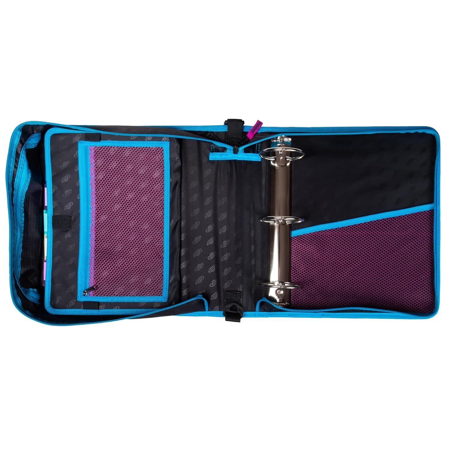 Case-it Mighty Zip Tab School Zipper Binder | 3-Inch O-Rings, 600-Sheet Capacity, 5-Subject Expanding File Folder, Multiple Pockets & Storage Organizer, Shoulder Strap | D-146 Monster Design Purpal | 6 Pack - Image 10