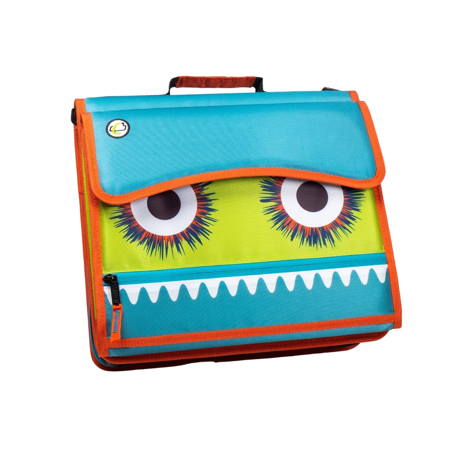 Case-It Monsters The Sidekick Zipper Binder, 5 - Color Tabbed Expanding File, Aqua - Image 3