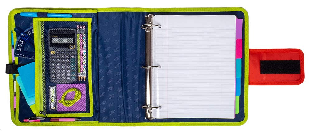 Case it Open Tab Monster Eye Strap Binder, 5-Tab Expanding File, 2-Inch O Rings, Navy Blue - Image 3