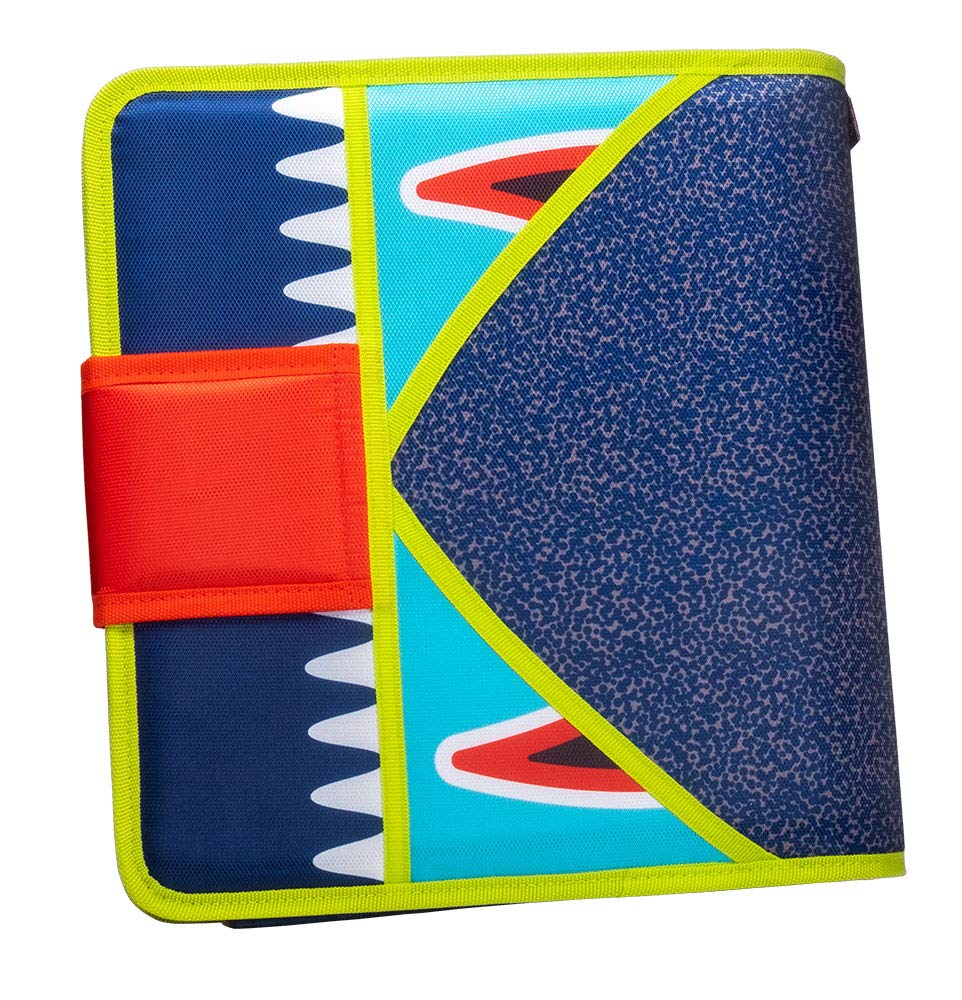 Case it Open Tab Monster Eye Strap Binder, 5-Tab Expanding File, 2-Inch O Rings, Navy Blue - Image 6