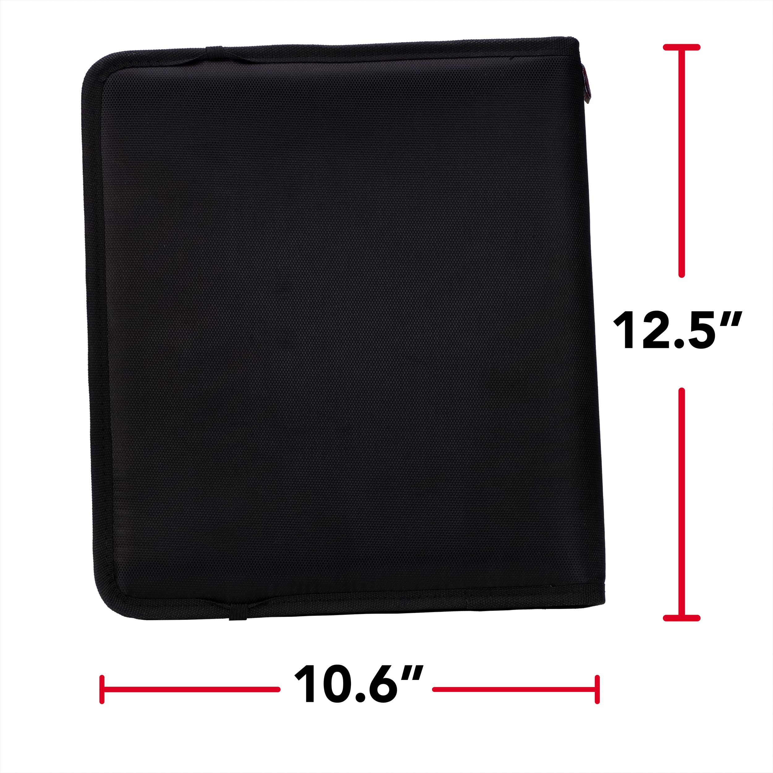 Case-it Padfolio with 1" Removable O-Ring Binder, with 5-Color Tabbed Expanding File Folder, Mesh Pockets, Pen Loops, Secure Elastic Strap Closure, Slim-700-FN, Black - Image 5