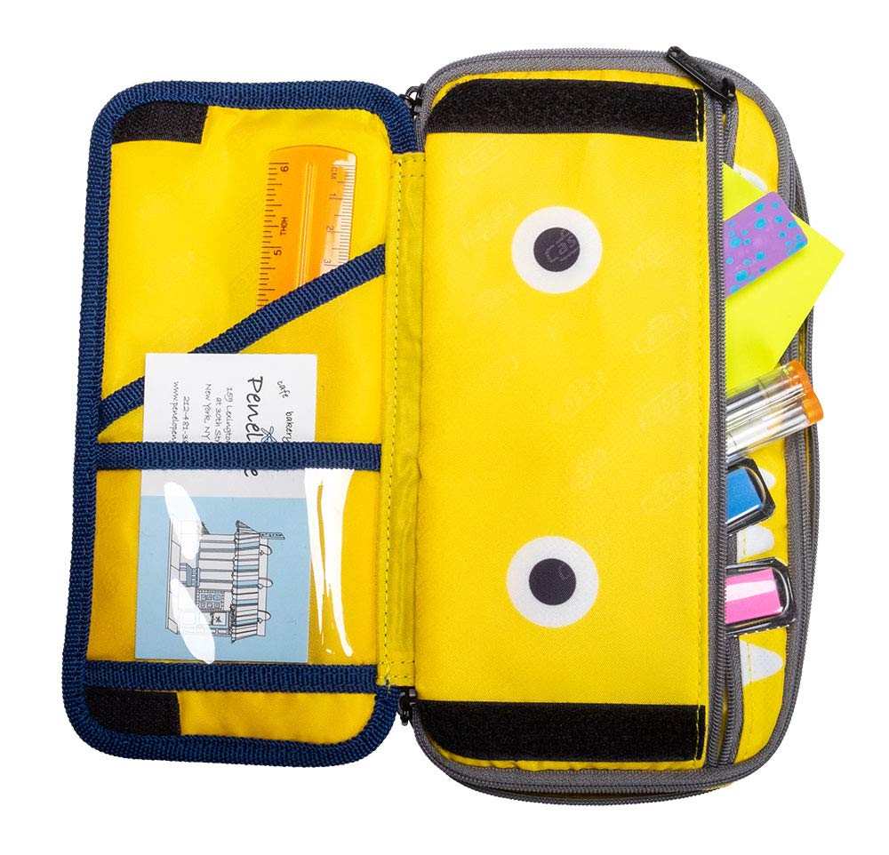 Case-it PLP-120-ME Monster Eye Zipper Pencil Case with External Organizer and Grommets, 2 x 4 x 8.3 Inches, Red - Image 3