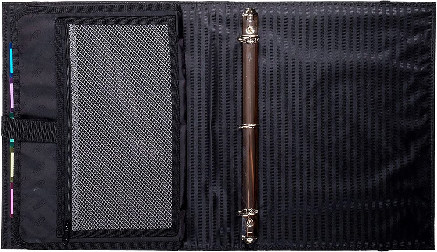 Case-it Pro Padfolio Portfolio Binder, 1 inch D-Ring Binder - 5 Tab Expanding File Folder, Multiple Pockets - Black (LL-PRO-243) - Image 6