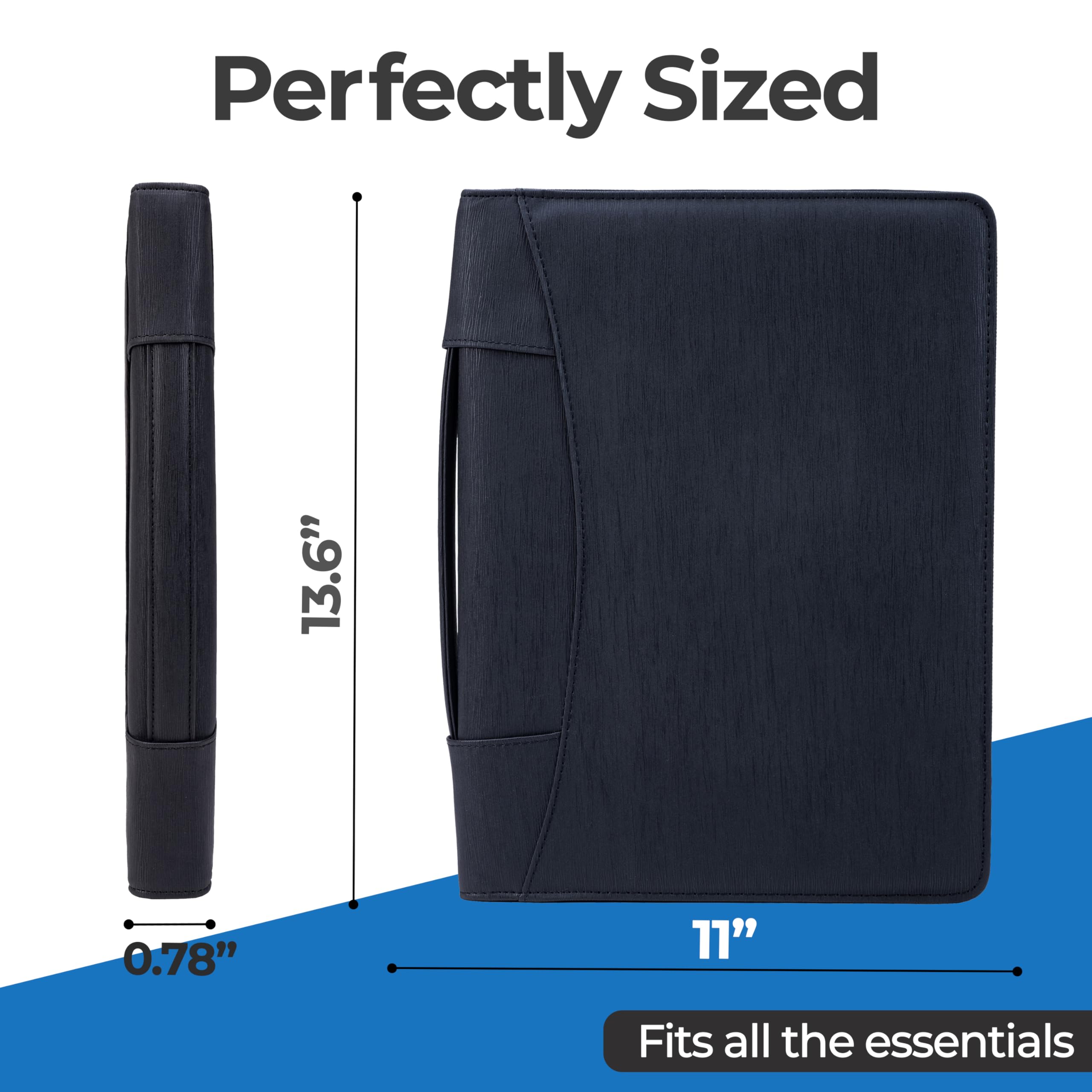 Case-It The Supreme PADFOLIO Case-it Zippered Business Meeting Padfolio Tablet Case | Professional Portfolio with Letter Size Writing Pad, PAD-62-BLK - Image 4