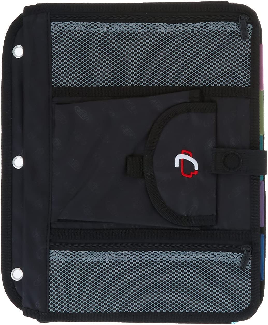 Case It 5-Tab Binder Accessory, 5-colored tabbed, 6 pocket expanding file, fits any standard 3 ring letter size binder, additional zippered mesh pockets for pen storage, ACC-21, Black - Image 3