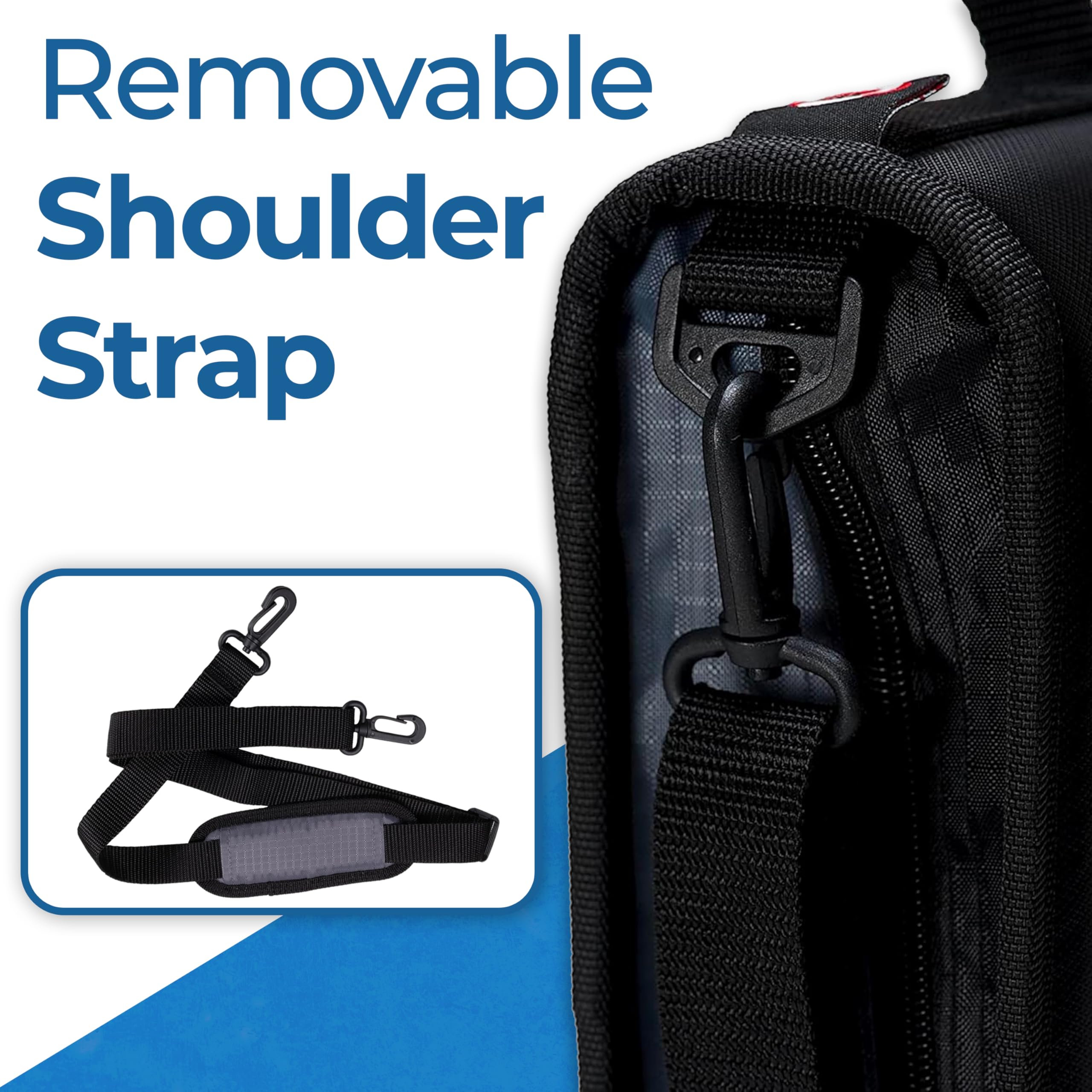 Case-it Universal Zipper Binder | 2-Inch O-Rings, 13-Inch Laptop/Tablet Padded Pocket, 400 Sheet Capacity, Multiple Storage Pockets & Shoulder Strap | School & Office Organizer | LT-007 Jet Black - Image 5