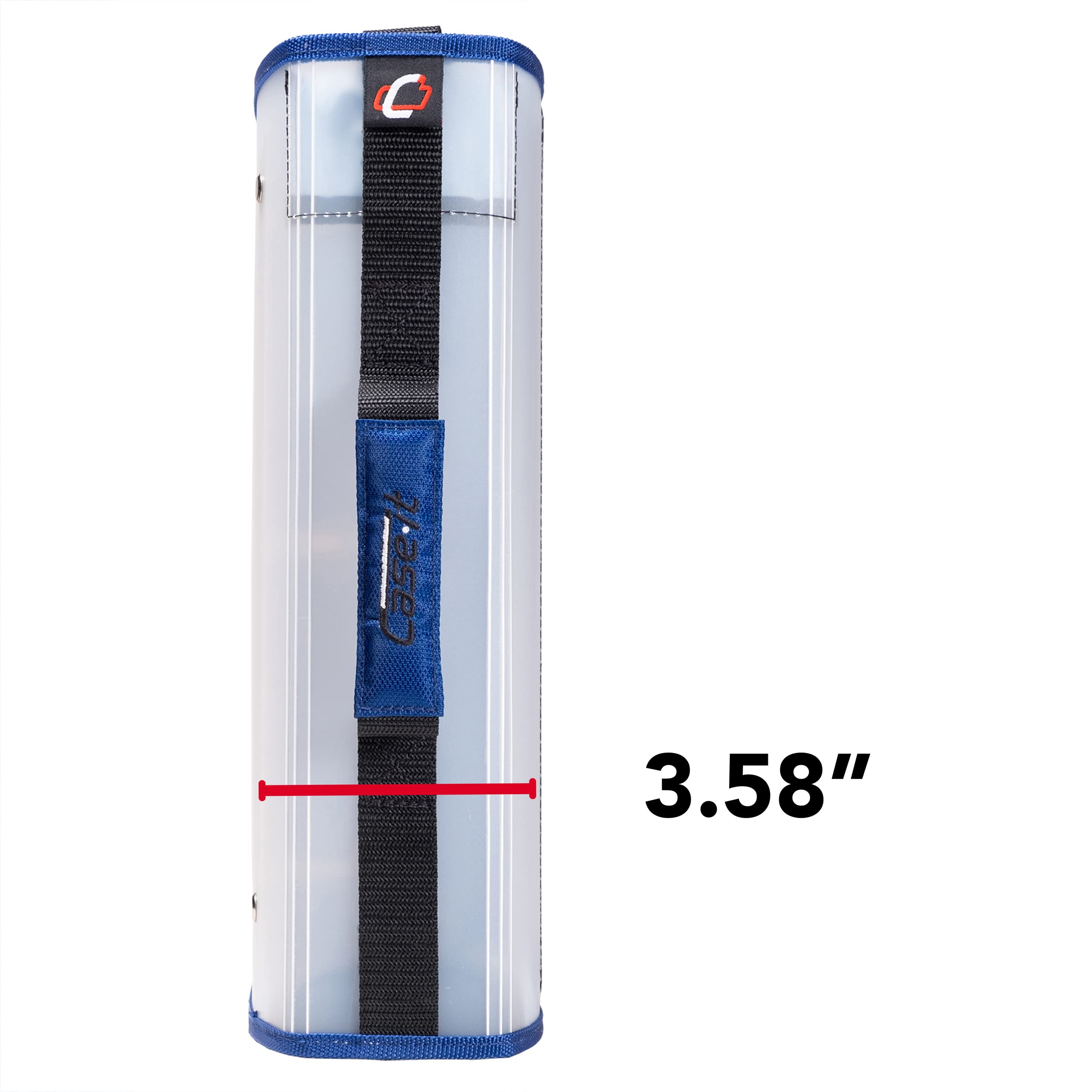 Case-it Transulcent Go Tab Zipper Binder, 2" O-Ring with 5-Color tabs, Expanding File Folder and Shoulder Strap and Handle, PS-430, Blue - Image 6