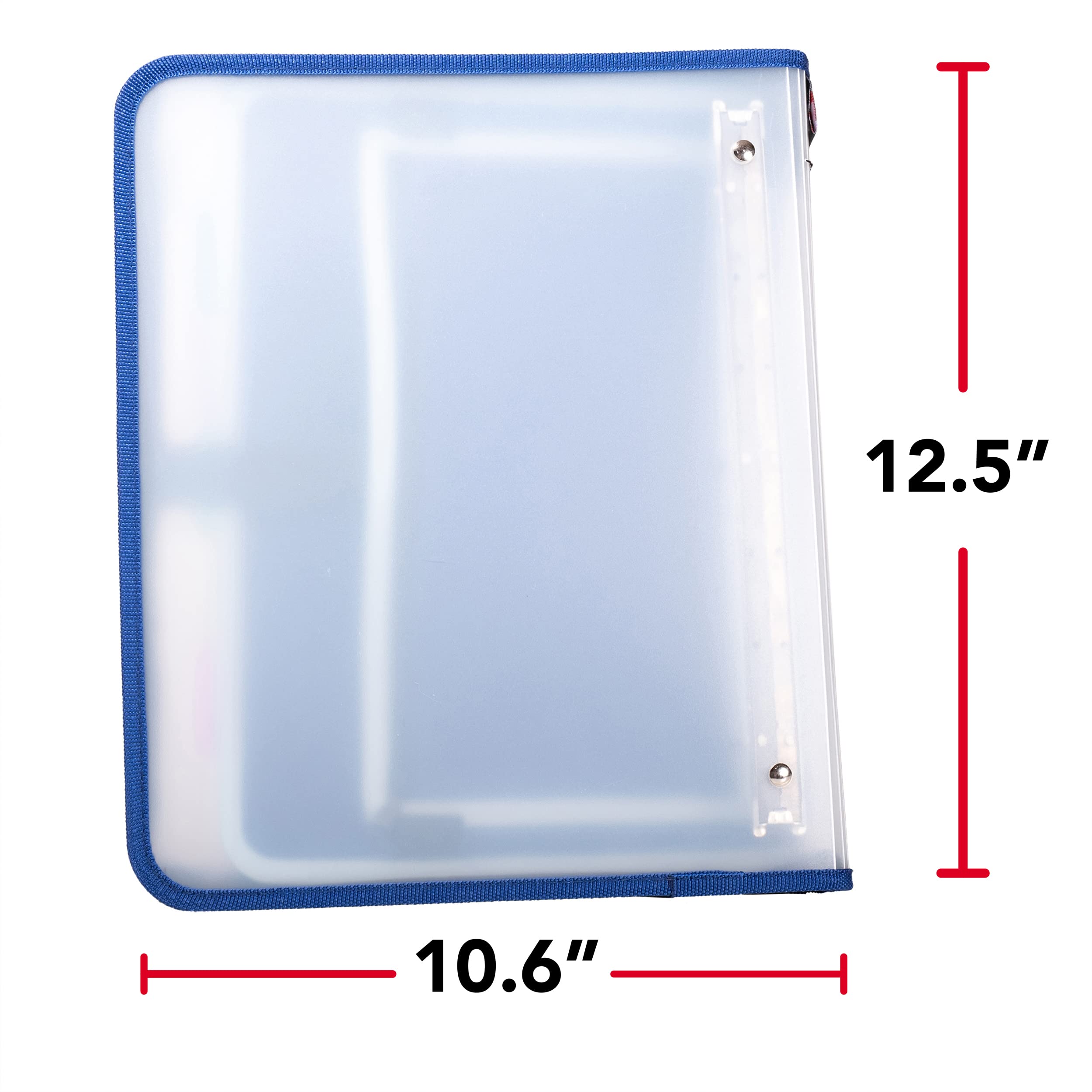 Case-it Transulcent Slim Go Tab Zipper Binder, 1" O-Ring with 5-Color tabs, Expanding File Folder, PS-425-Slim, Black - Image 5