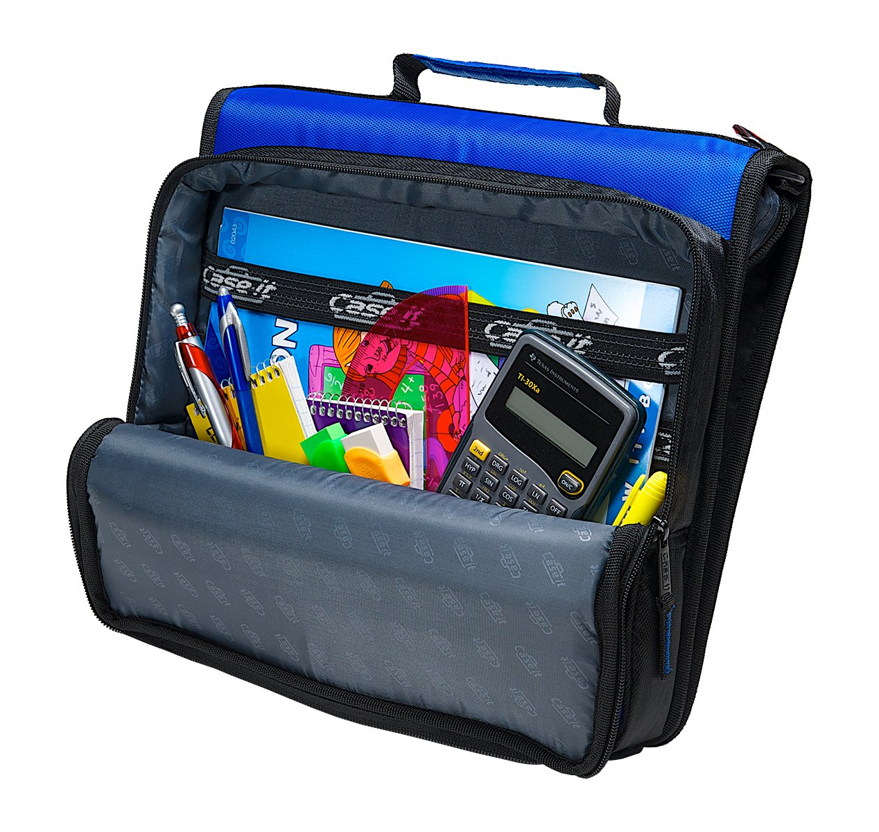 Case-it Universal Zipper Binder | 2-Inch O-Rings, 13-Inch Laptop/Tablet Padded Pocket, 400 Sheet Capacity, Multiple Storage Pockets & Shoulder Strap | School & Office Organizer | LT-007 Purple - Image 4