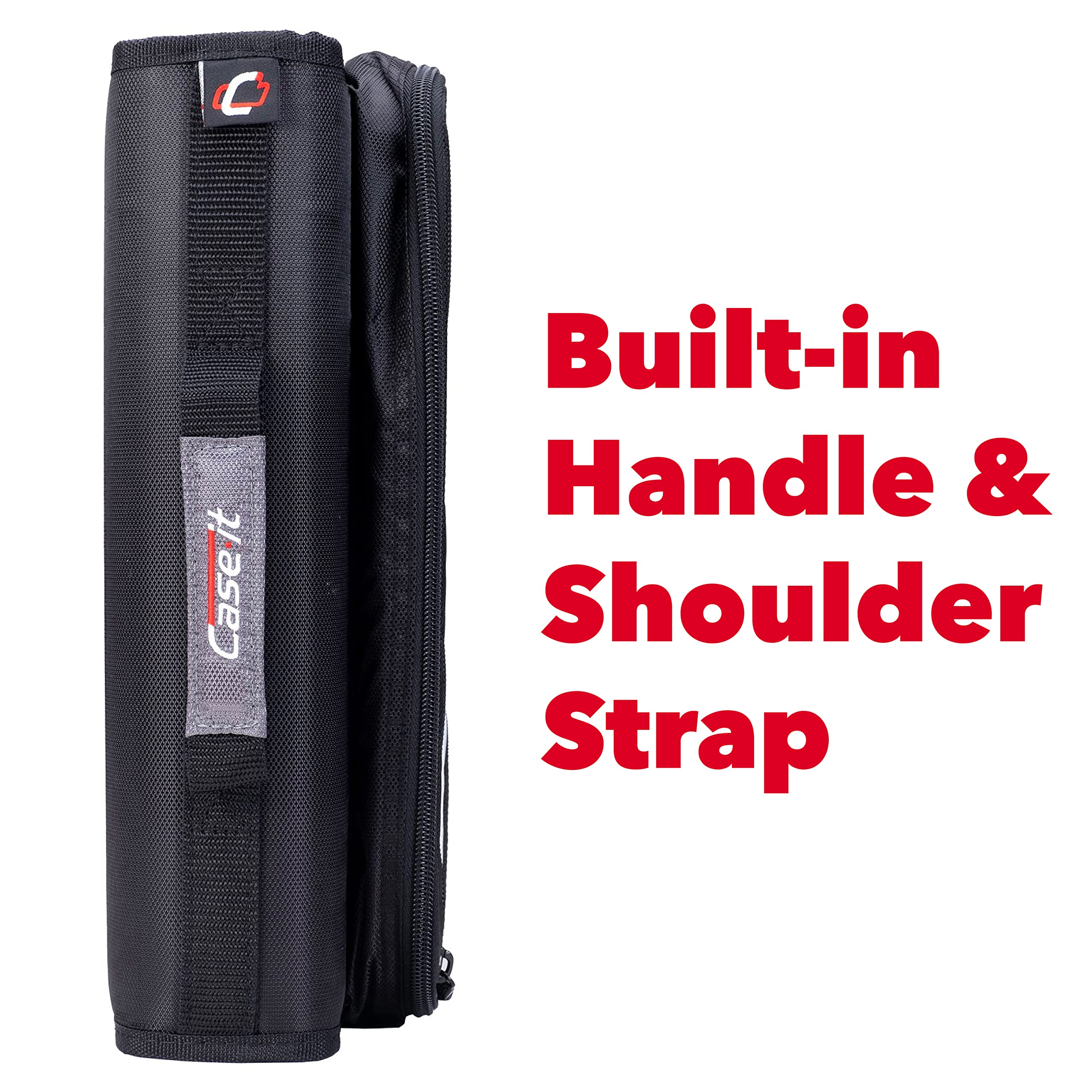 Case-it Universal Zipper Binder | 2-Inch O-Rings, 13-Inch Laptop/Tablet Padded Pocket, 400 Sheet Capacity, Multiple Storage Pockets & Shoulder Strap | School & Office Organizer | LT-007 Mint Blue - Image 8