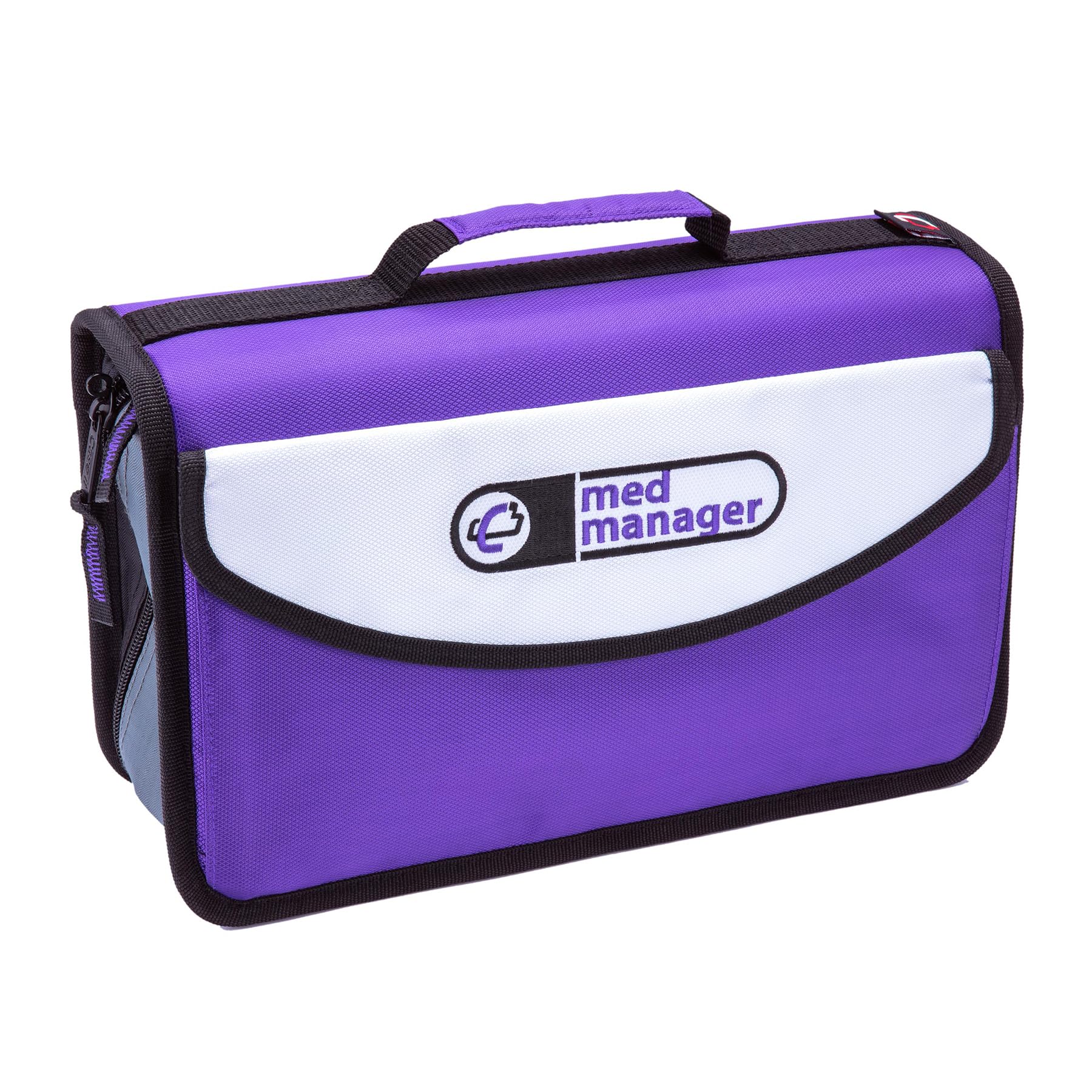 Med Manager Mini Medicine Organizer and Pill Case, Holds (10) Pill Bottles - (6) Standard Size and (4) Large Bottles, Purple, 12 inches x 6 inches x 3 inches - Image 4