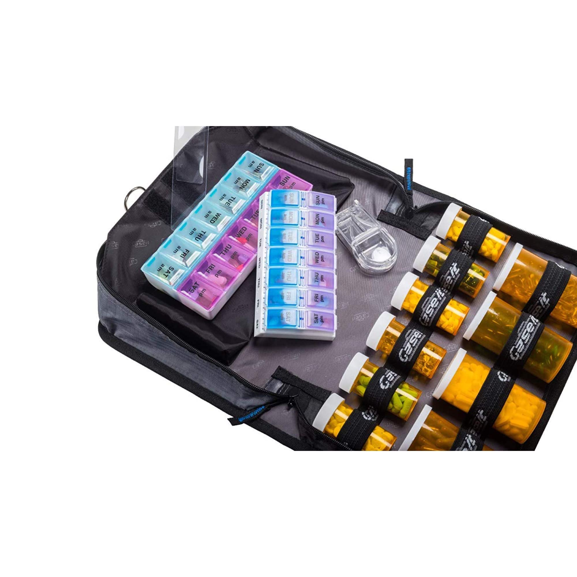 Med Manager Mini Medicine Organizer and Pill Case, Holds (10) Pill Bottles - (6) Standard Size and (4) Large Bottles, Purple, 12 inches x 6 inches x 3 inches - Image 8